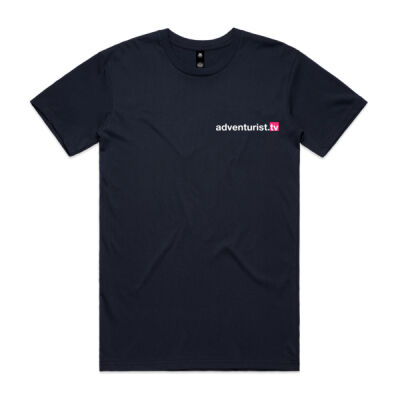 adventurist.tv small white logo - men’s tee Thumbnail